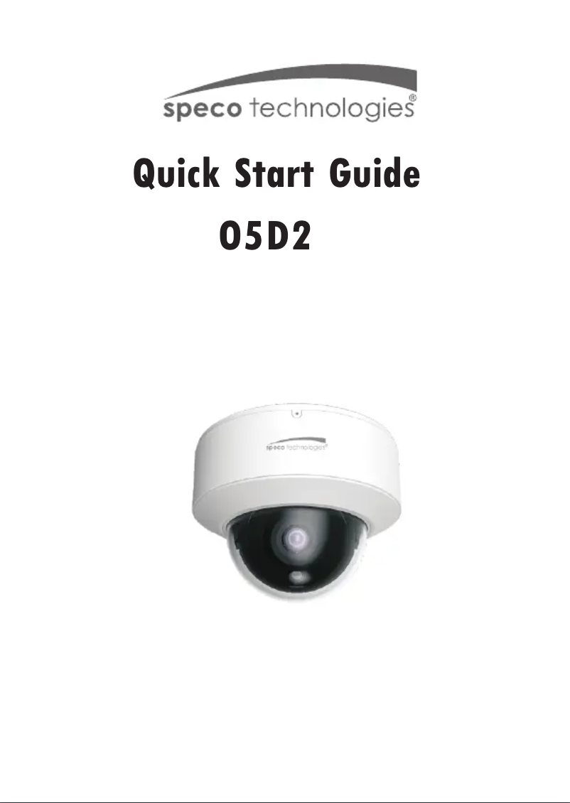 Page n°1 - Guide de démarrage rapide Speco Technologies O5D2