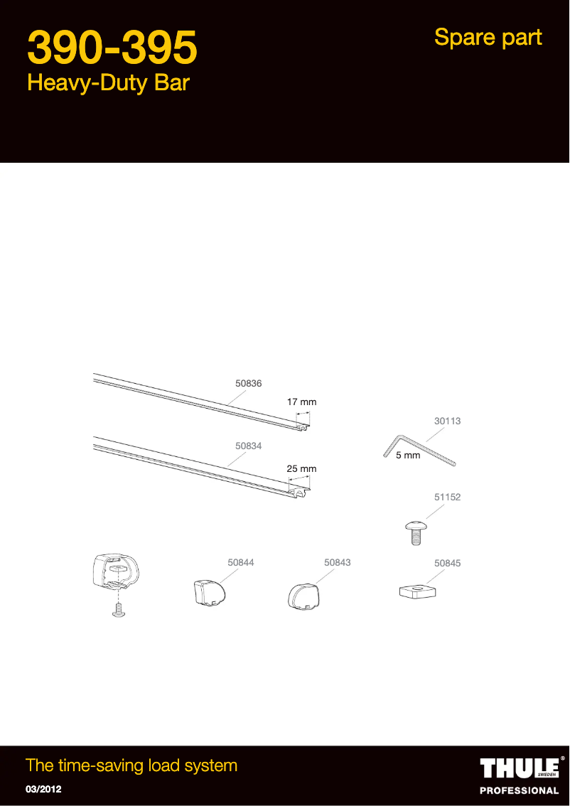 Page 1 de la notice Manuel utilisateur Thule ProBar 390