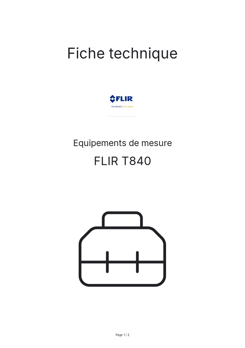 Page n°1 - Fiche technique FLIR T840