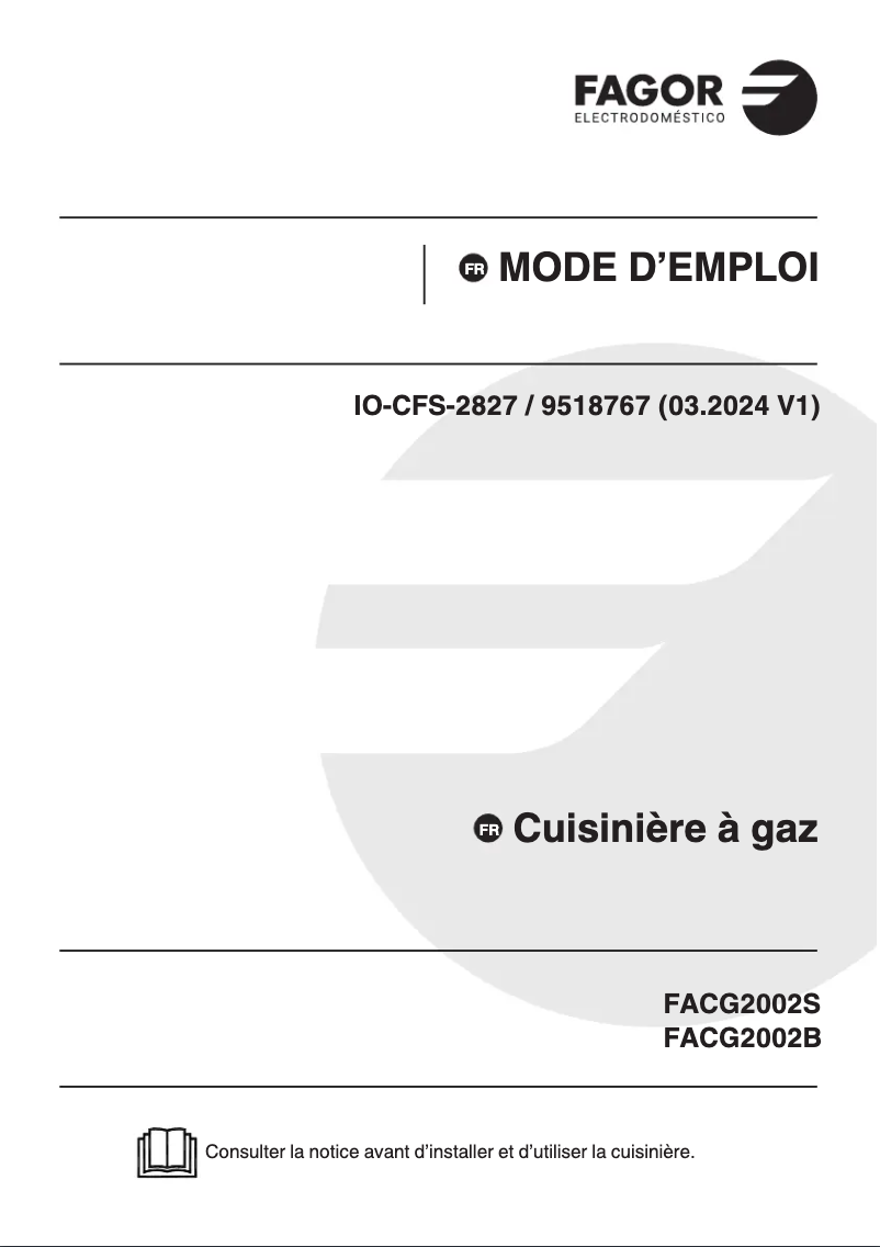 Page 1 de la notice Manuel utilisateur Fagor FACG200S