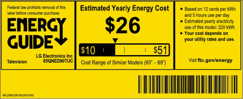 Página 1 del manual Etiqueta energética LG 86QNED80TUC