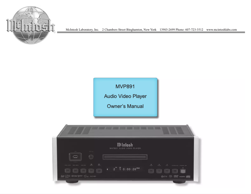 Image de la première page du manuel de l'appareil MVP891