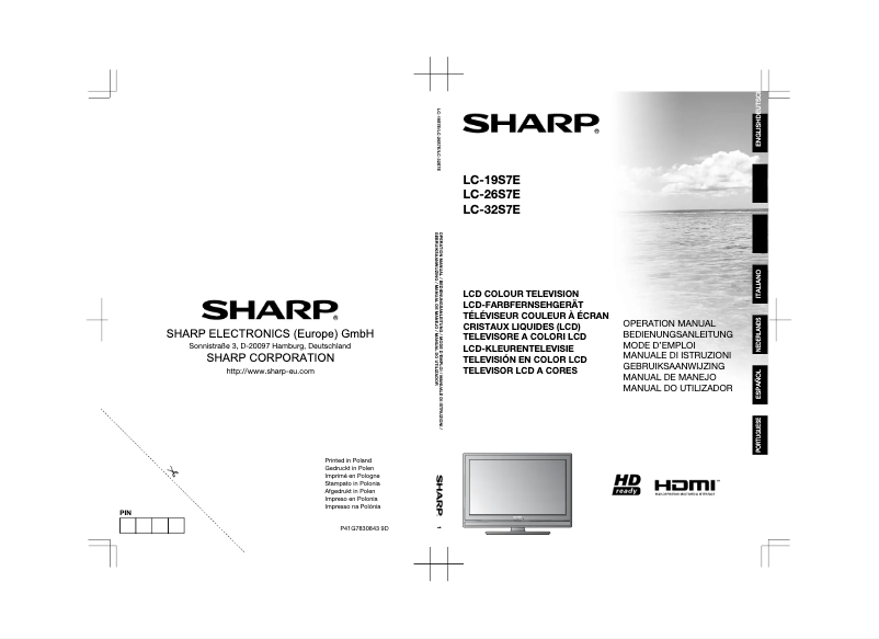 Page n°1 - Manuel utilisateur Sharp LC-26S7E-BK