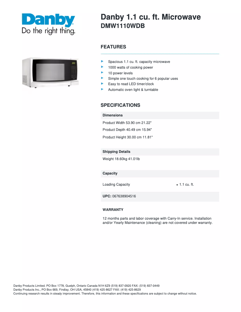 Image de la première page du manuel de l'appareil DMW1110WDB