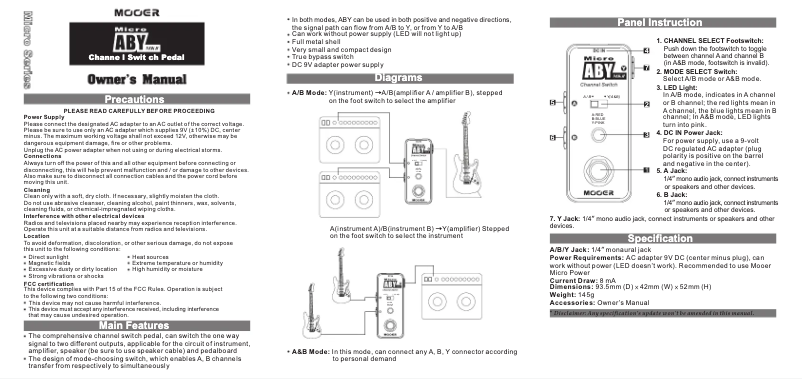 Image de la première page du manuel de l'appareil Micro Aby MK2