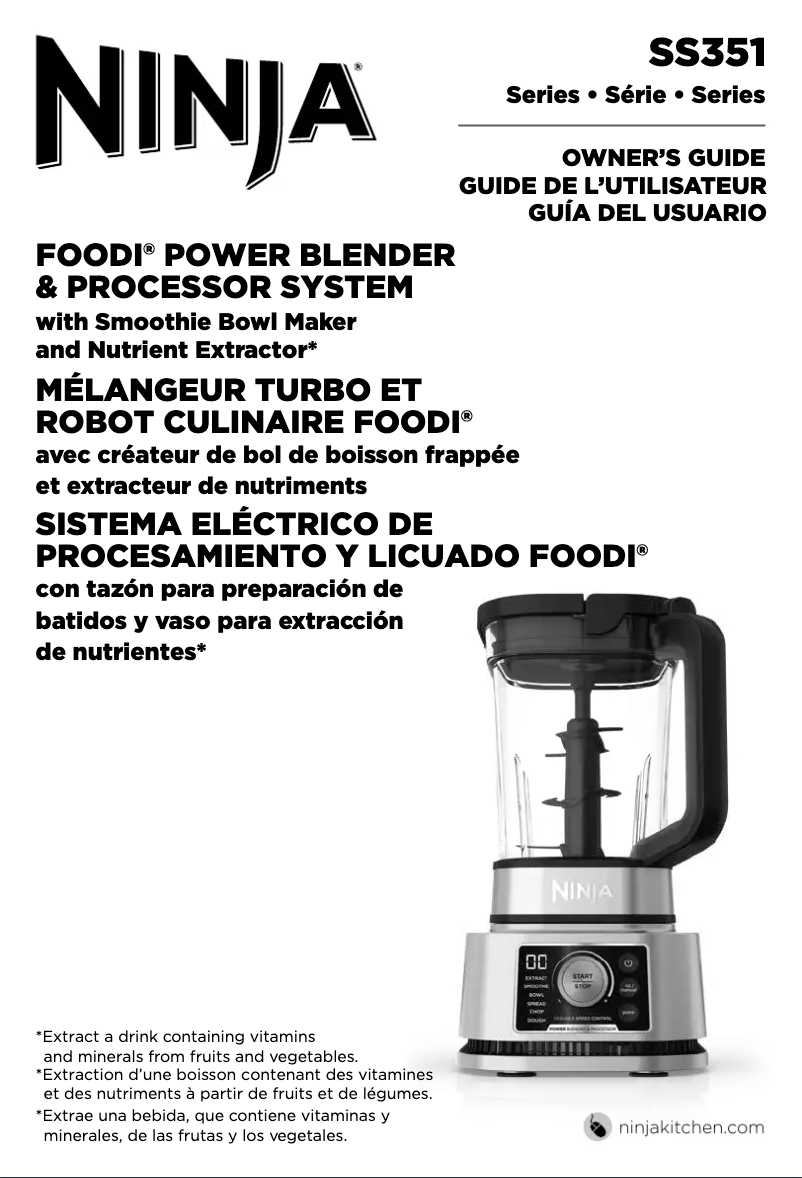 Image de la première page du manuel de l'appareil SS351