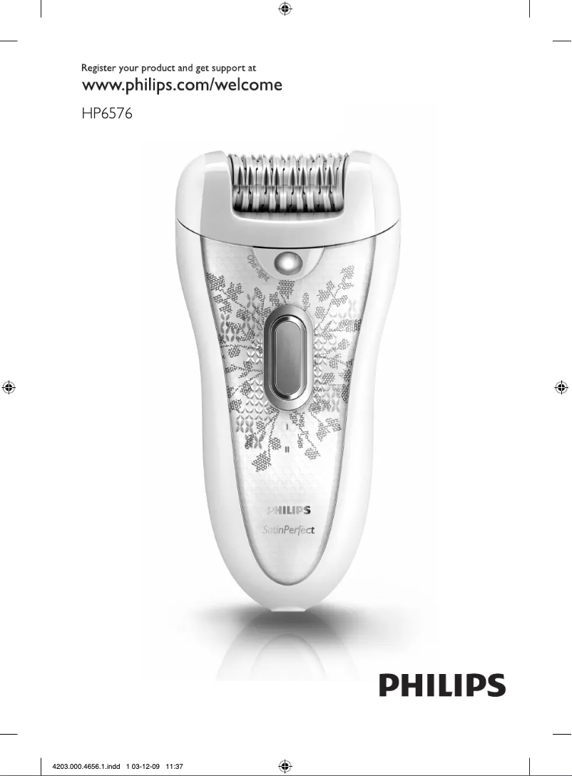 Page 1 de la notice Manuel utilisateur Philips SatinPerfect HP6576