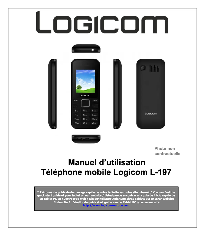 Page n°1 - Manuel utilisateur Logicom L-197