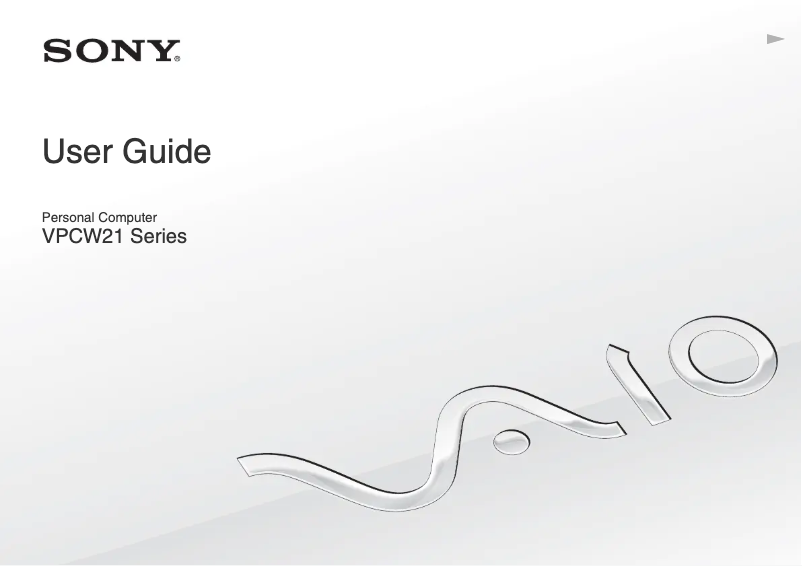 Page n°1 - Manuel utilisateur Sony Vaio VPCW21C5E