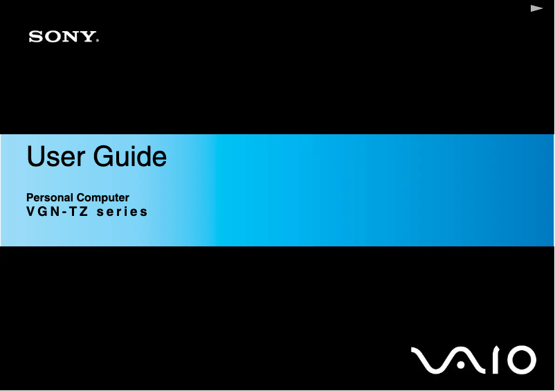 Page n°1 - Manuel utilisateur Sony Vaio VGN-TZ1RXN