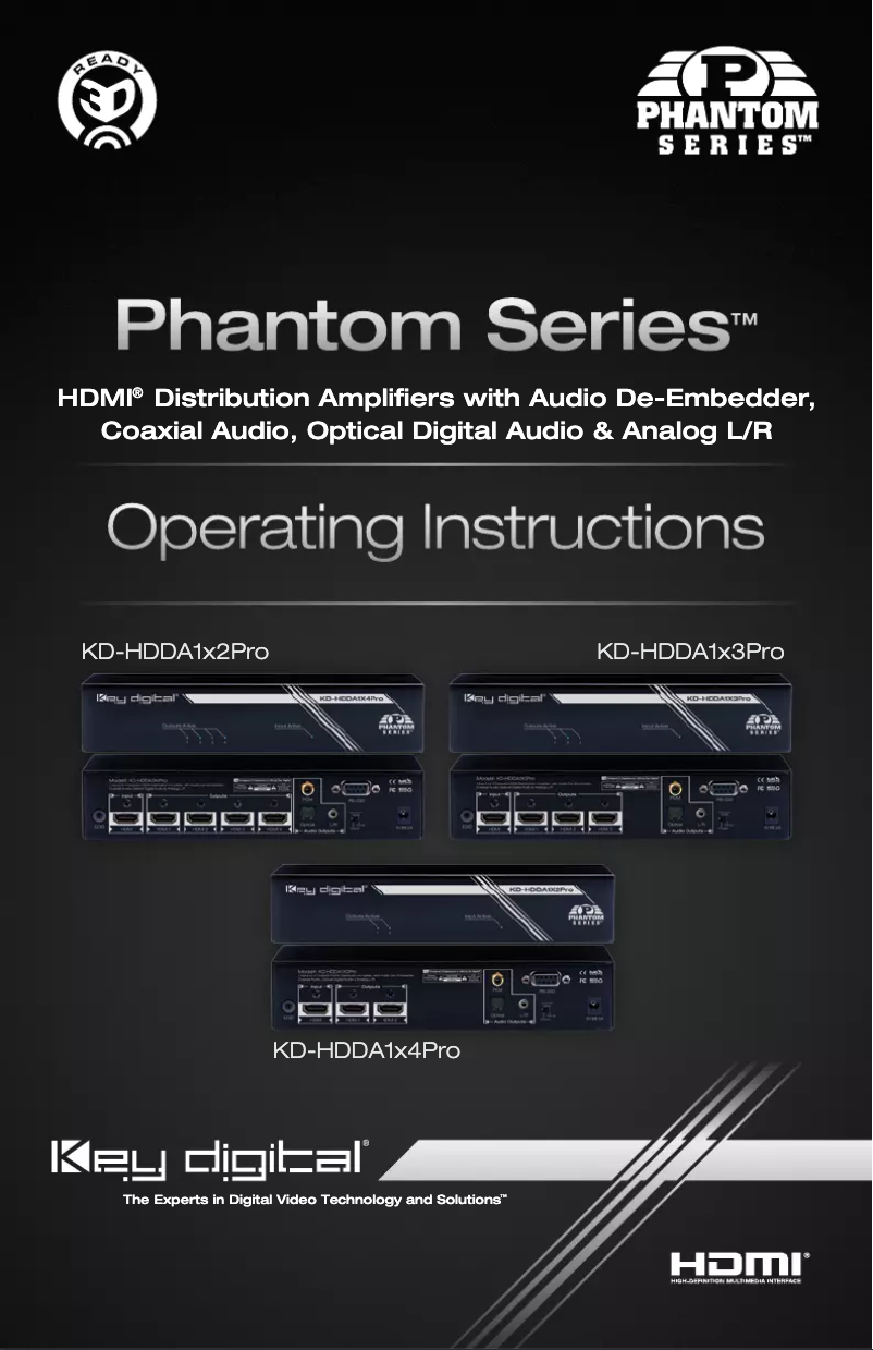 Page 1 de la notice Manuel utilisateur Key Digital Phantom KD-HDDA1X2PRO