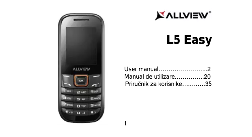 Page 1 de la notice Manuel utilisateur Allview L5 Easy