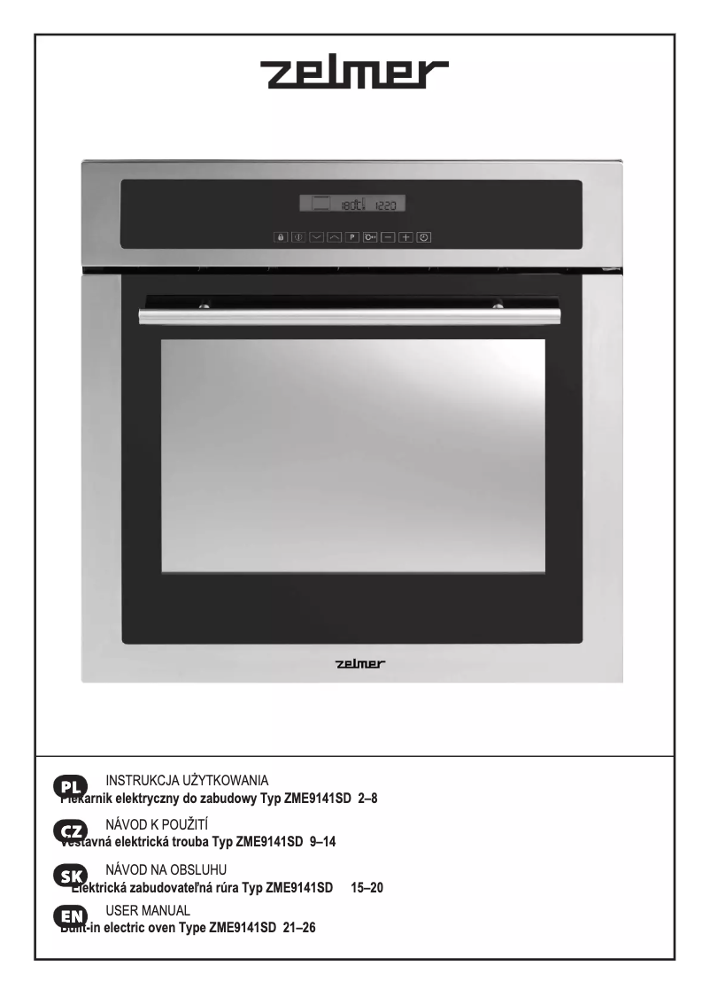 Page 1 de la notice Manuel utilisateur Zelmer ZME9141SD