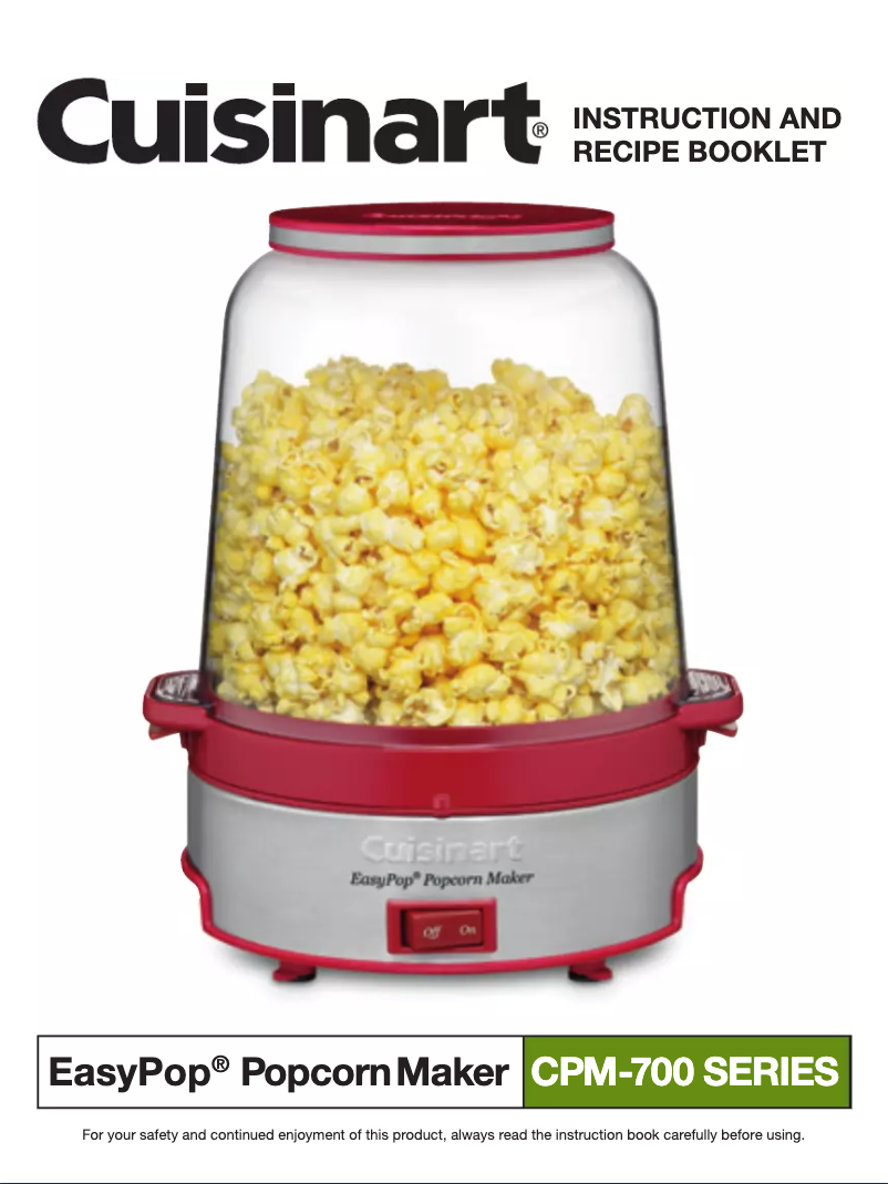 Page 1 de la notice Manuel utilisateur Cuisinart EasyPop CPM-700