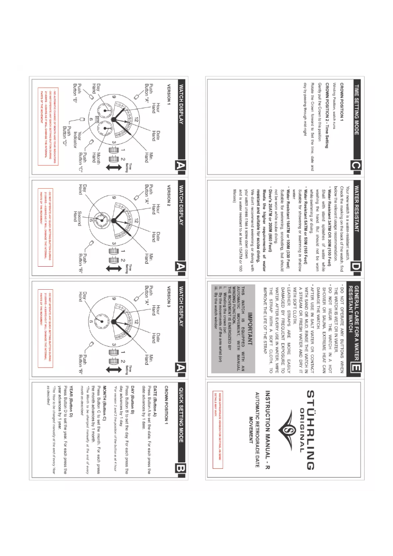 Page 1 de la notice Manuel utilisateur Stührling R