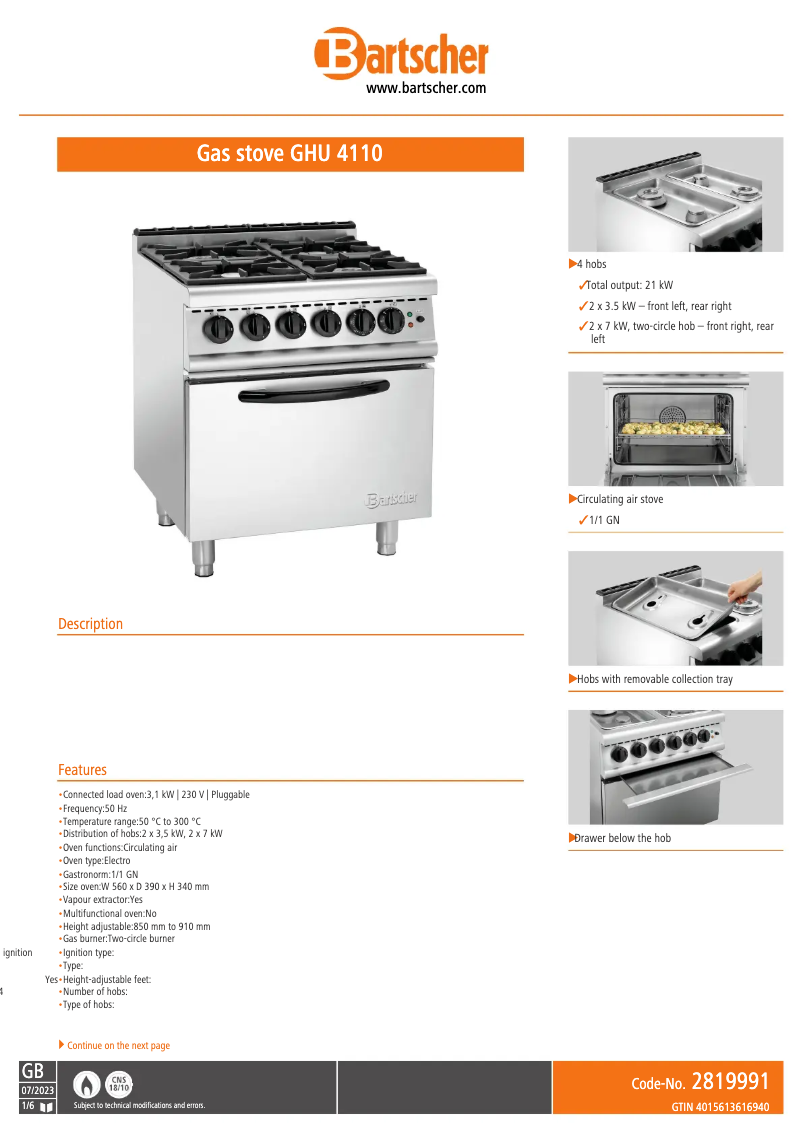 Image de la première page du manuel de l'appareil GHU 4110