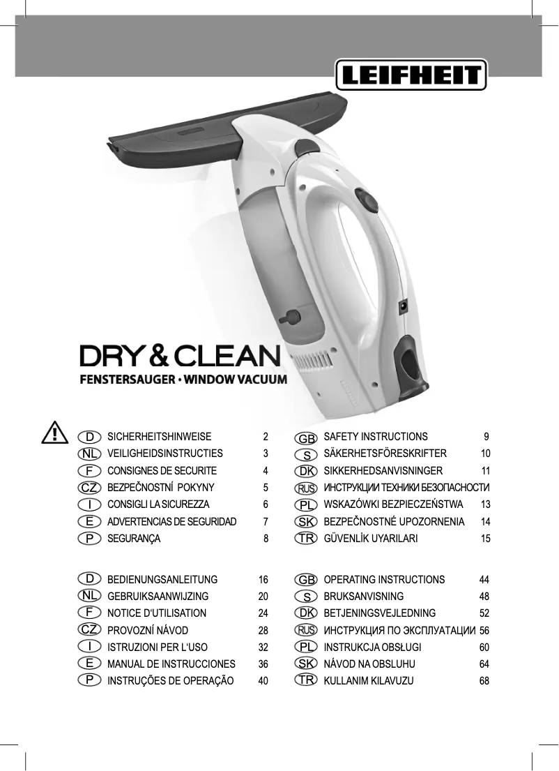 Page 1 de la notice Manuel utilisateur Leifheit Dry&Clean