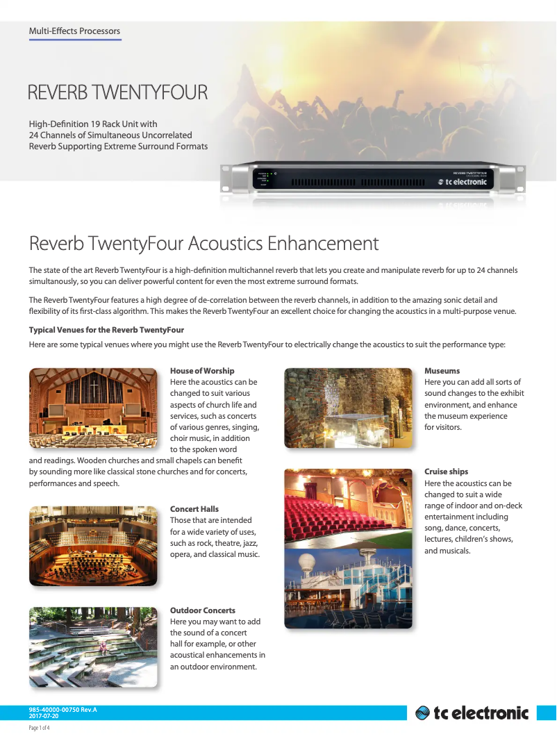 Image de la première page du manuel de l'appareil Reverb Twentyfour