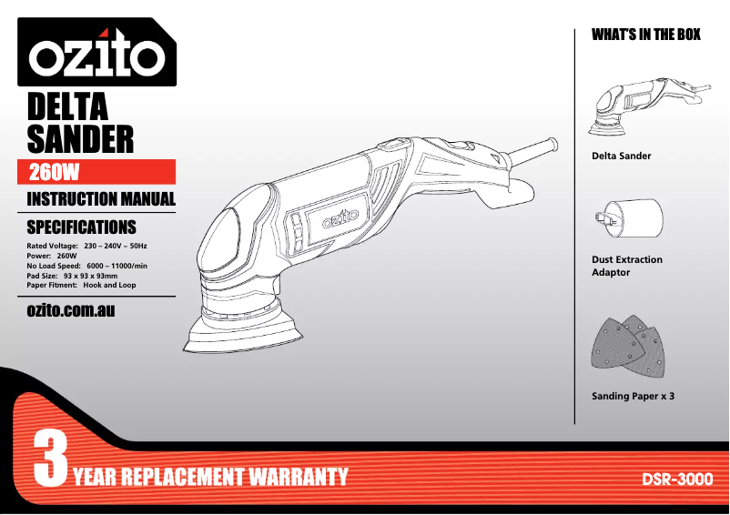 Página 1 del manual Manual de usuario Ozito DSR-3000