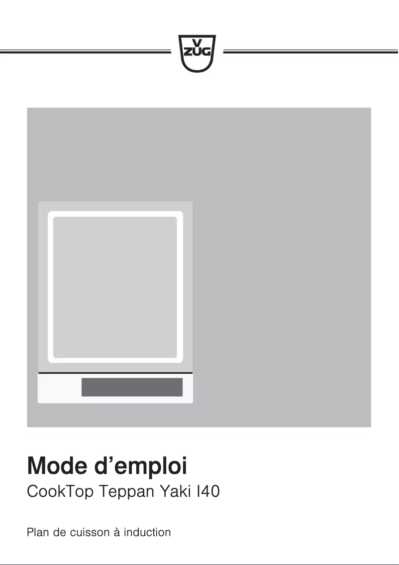 Página 1 del manual Manual de usuario V-Zug CookTop Teppan Yaki I40
