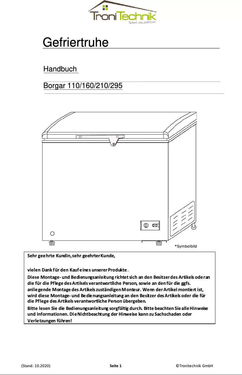 Page 1 de la notice Manuel utilisateur TroniTechnik Borgar 290