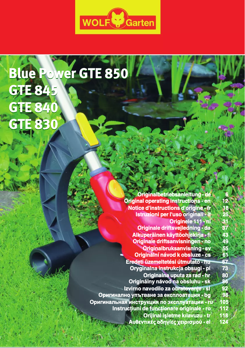 Page n°1 - Manuel utilisateur Wolf Garten GTE 840