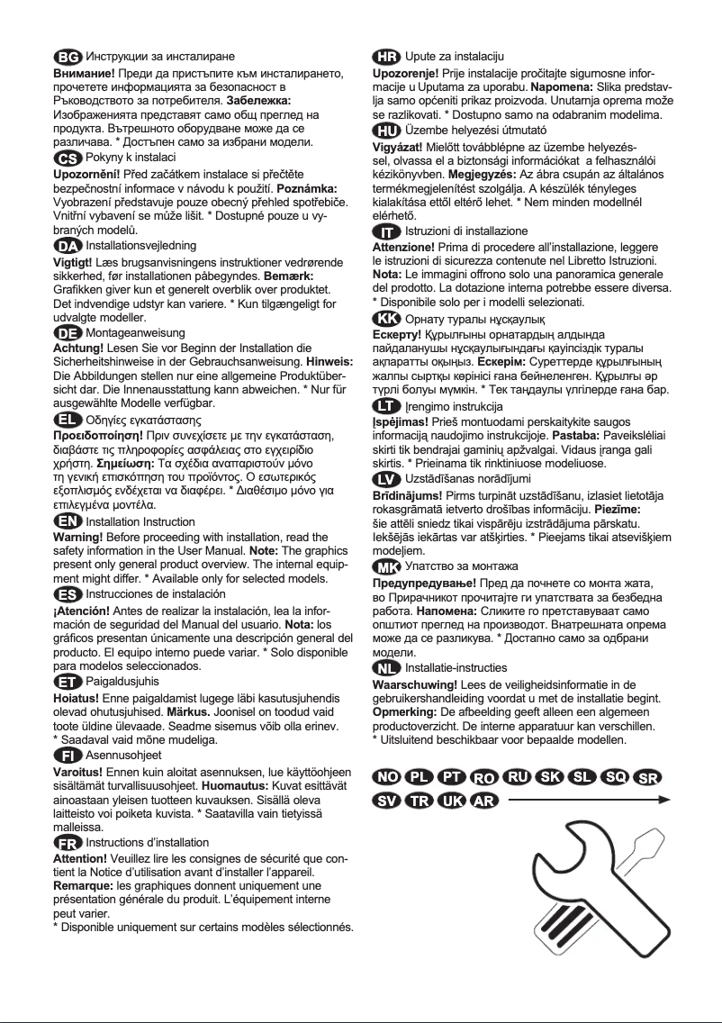Page n°1 - Guide d'installation Electrolux LRB1DF32W