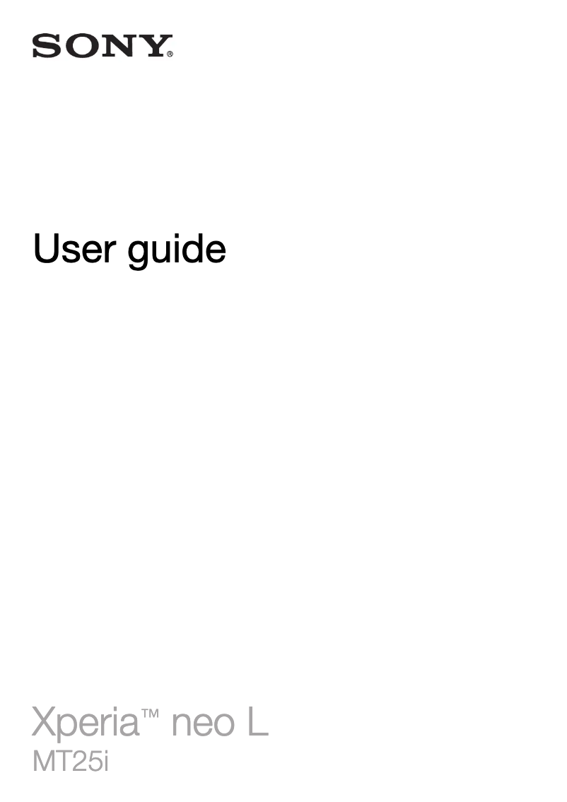 Page 1 de la notice Manuel utilisateur Sony Xperia Neo L