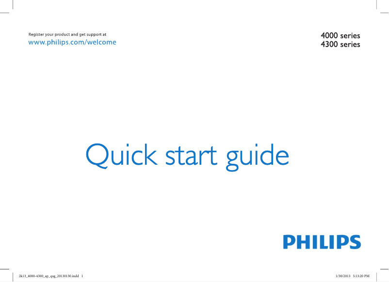 Page 1 de la notice Manuel utilisateur Philips 42PFL4308S