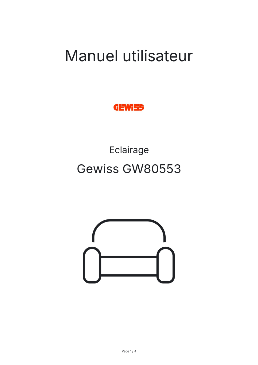 Image de la première page du manuel de l'appareil GW80553