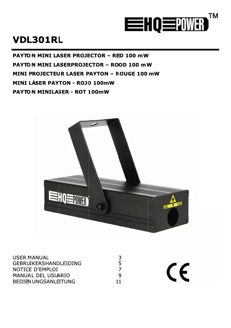Page n°1 - Manuel utilisateur HQ Power VDL301RL