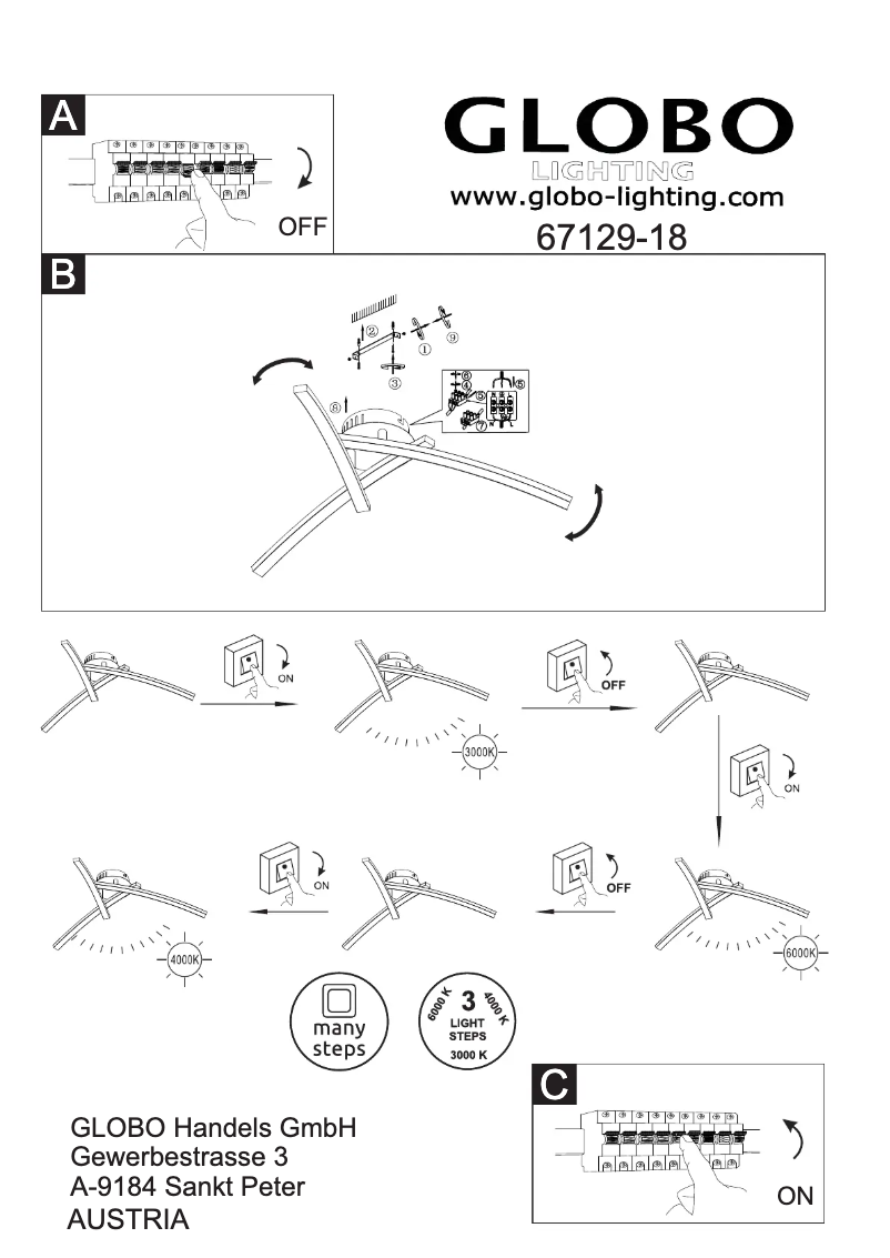 Page n°1 - Manuel utilisateur Globo 67129-18