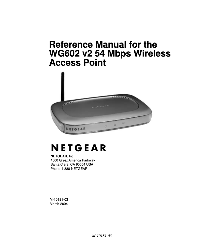 Image de la première page du manuel de l'appareil WG602v2