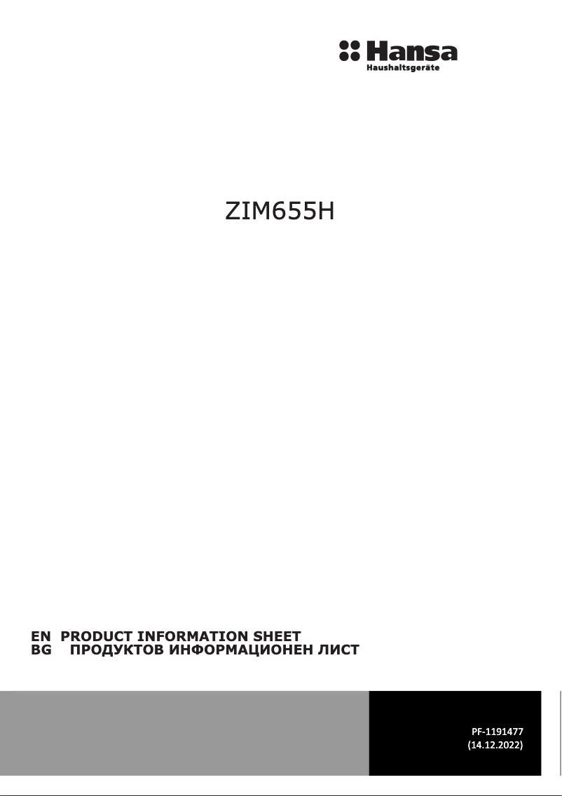 Page n°1 - Fiche technique Hansa ZIM655H