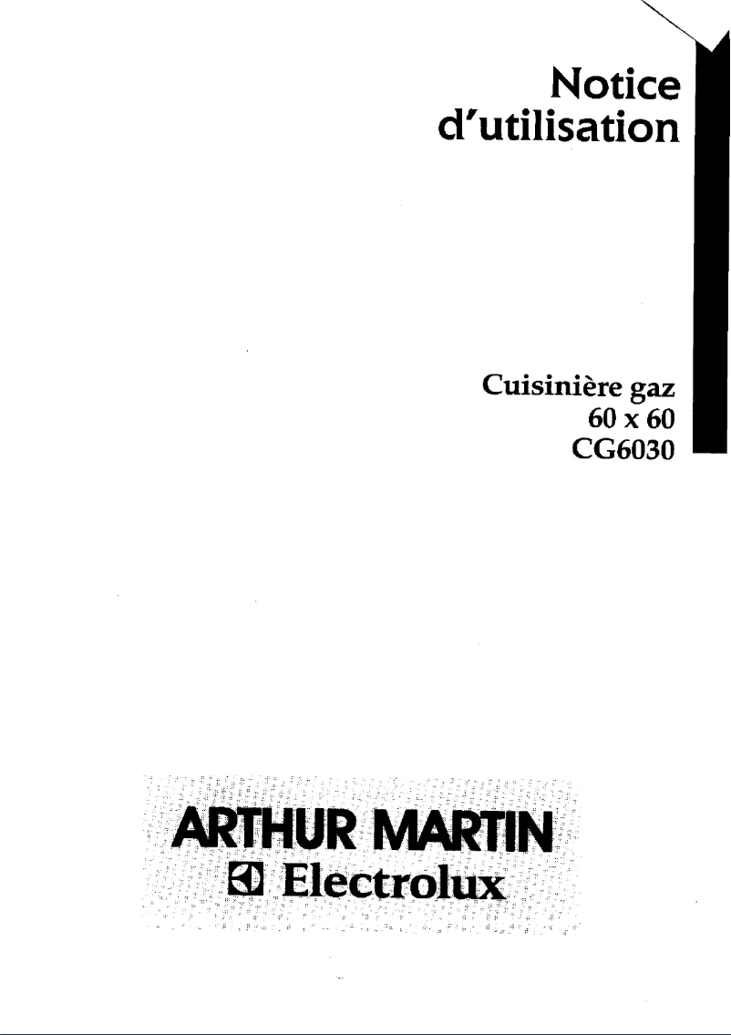 Page n°1 - Manuel utilisateur Arthur Martin-Electrolux CG6030B1