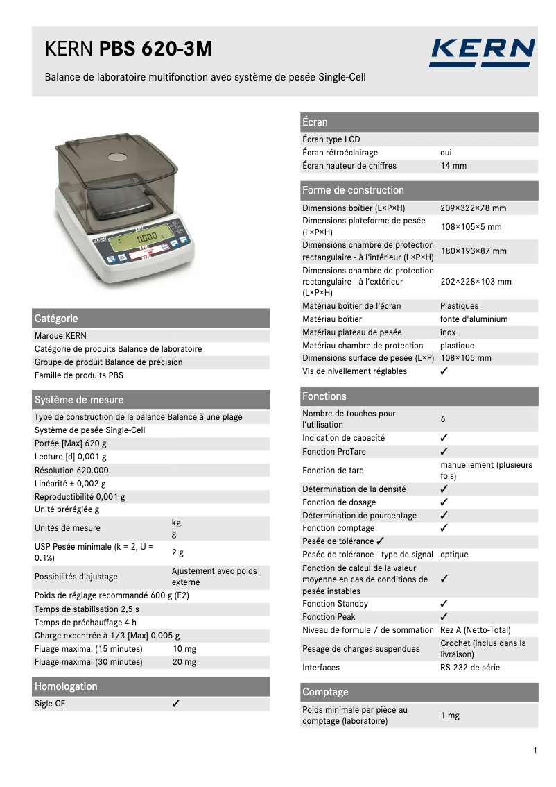 Image de la première page du manuel de l'appareil PBS 620-3M