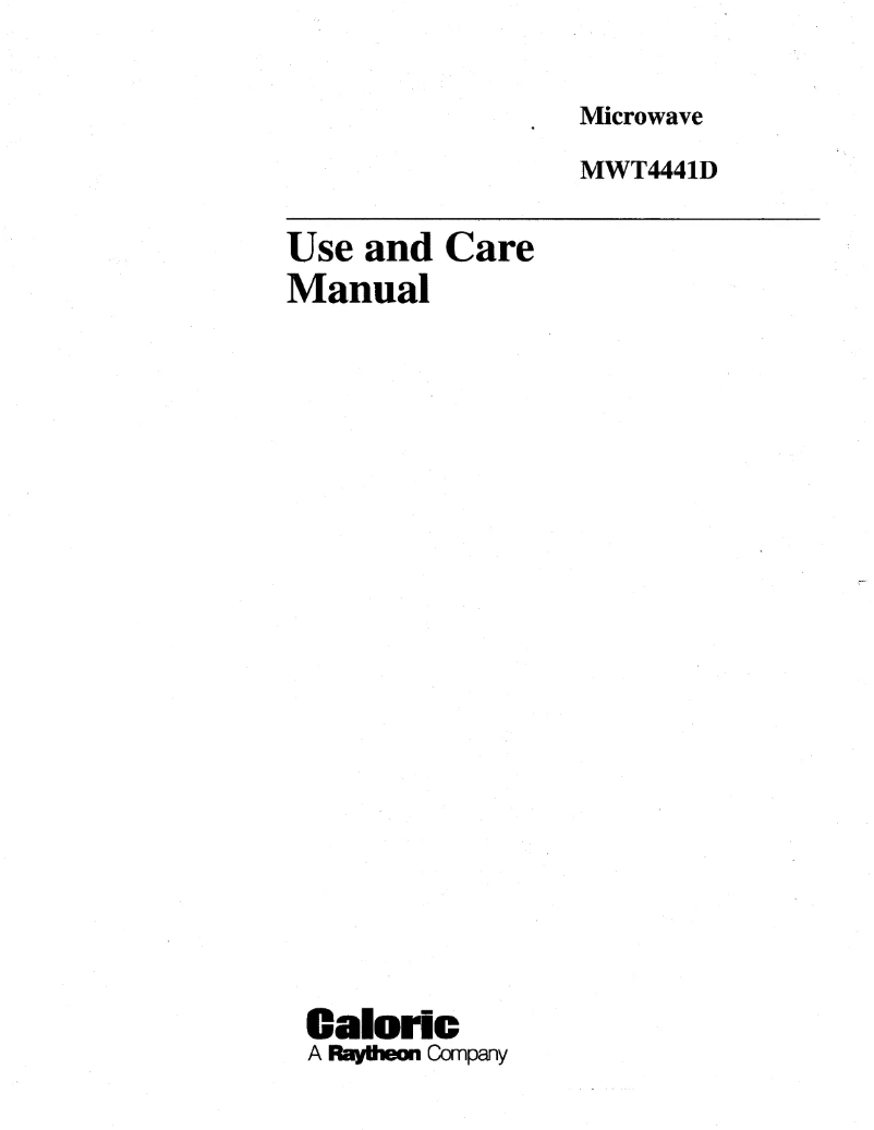 Page n°1 - Manuel utilisateur Caloric MWT4441D