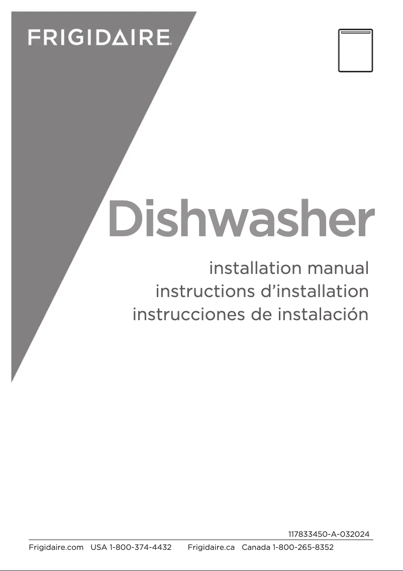 Page n°1 - Guide d'installation Frigidaire FDSR4501AP