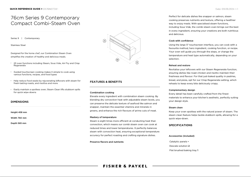 Image de la première page du manuel de l'appareil OS76NDTDX1