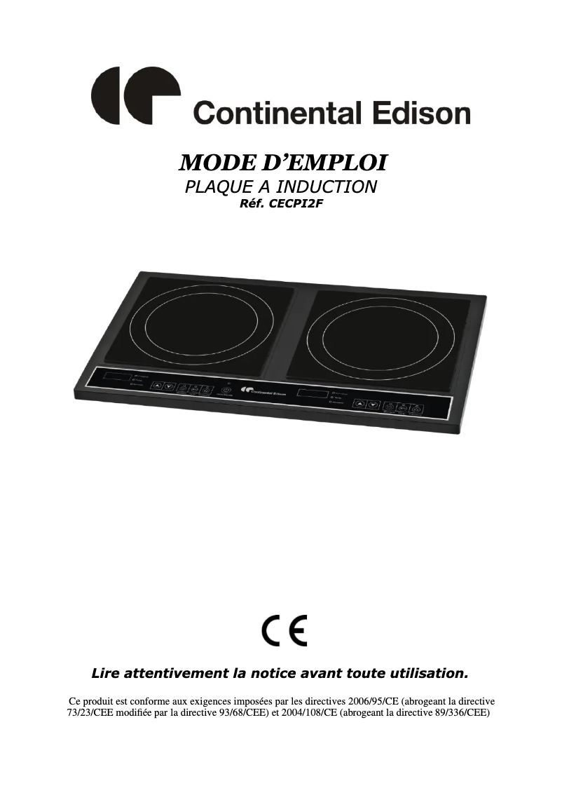 Image de la première page du manuel de l'appareil CECPI2F