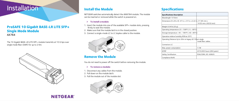 Page n°1 - Manuel utilisateur Netgear ProSafe AXM764