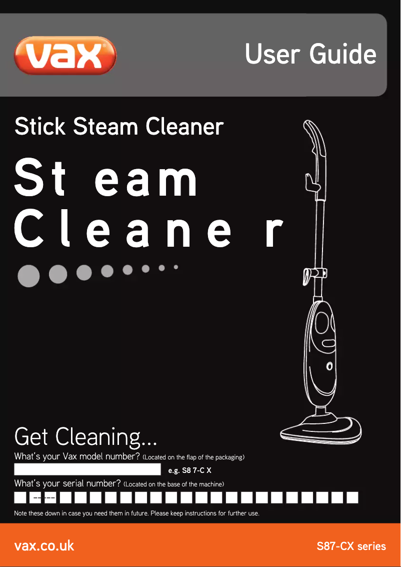 Página 1 del manual Manual de usuario Vax S87-CX