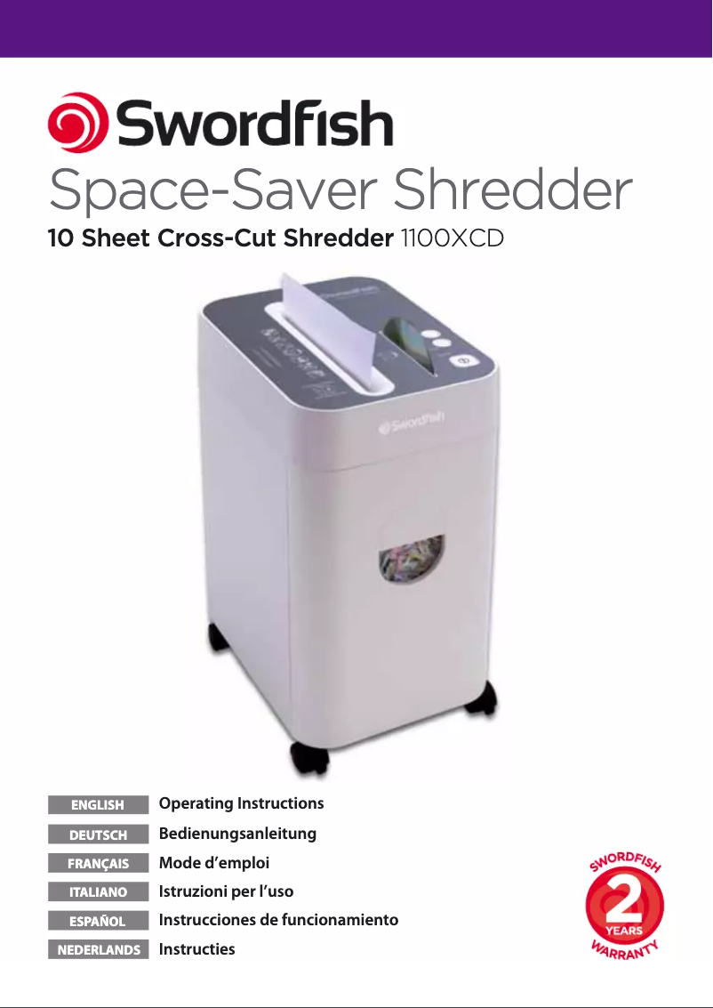 Page 1 of the manual User Manual Swordfish 1100XCD