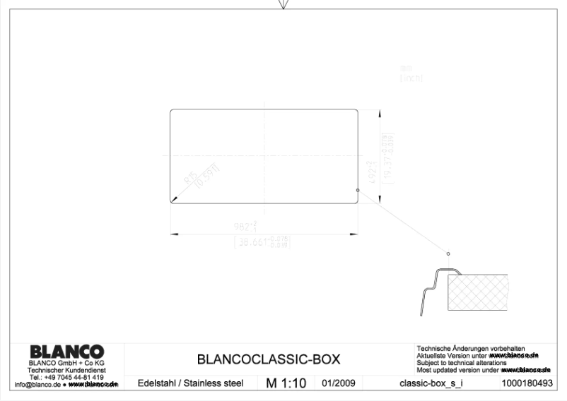Page 1 de la notice Manuel utilisateur BLANCO CLASSIC-BOX