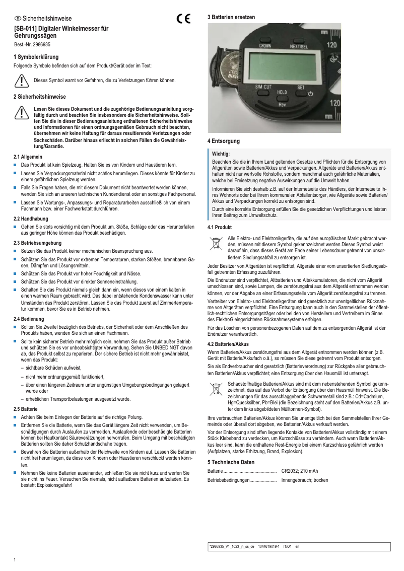 Page 1 de la notice Manuel utilisateur Dasqua SB-011