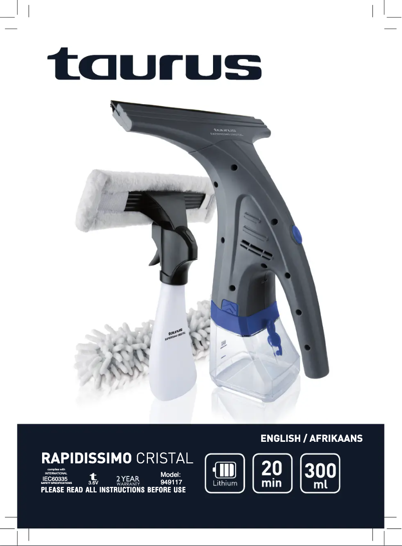 Page n°1 - Manuel utilisateur Taurus Rapidissimo Cristal