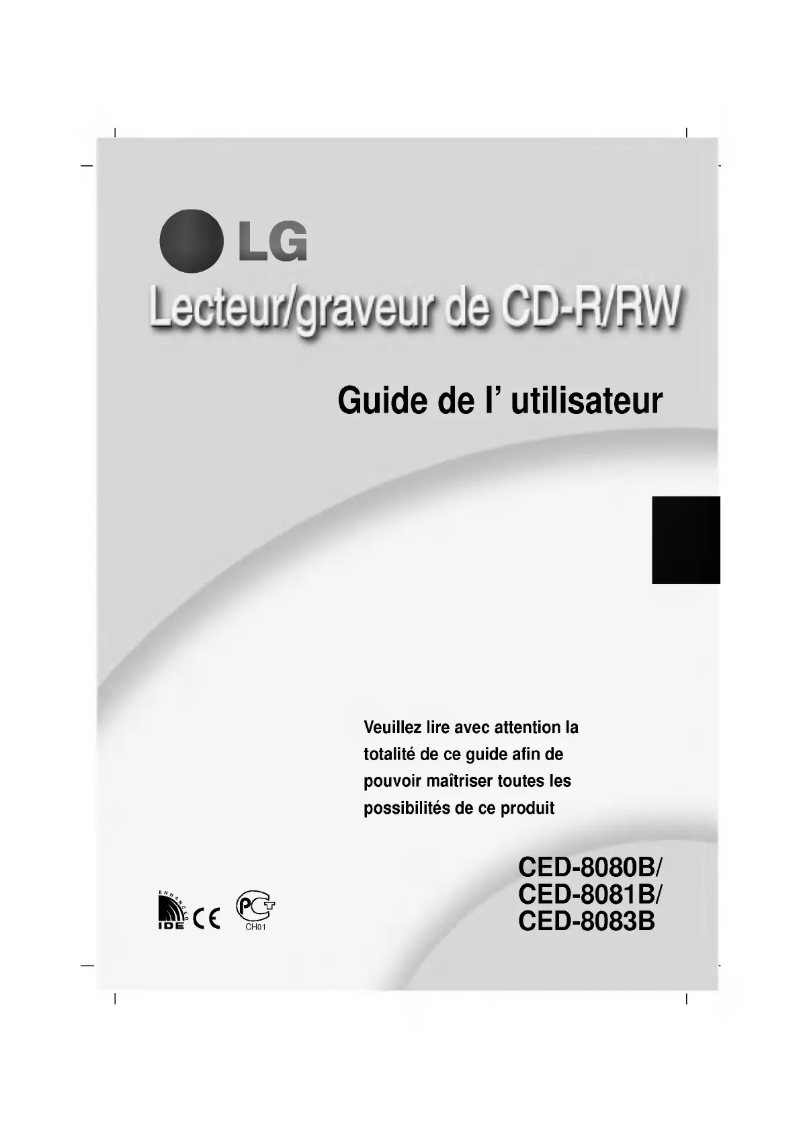 Page 1 de la notice Manuel utilisateur LG CED-8081B