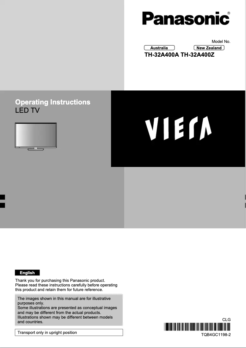 Page 1 de la notice Manuel utilisateur Panasonic TH-32A400A