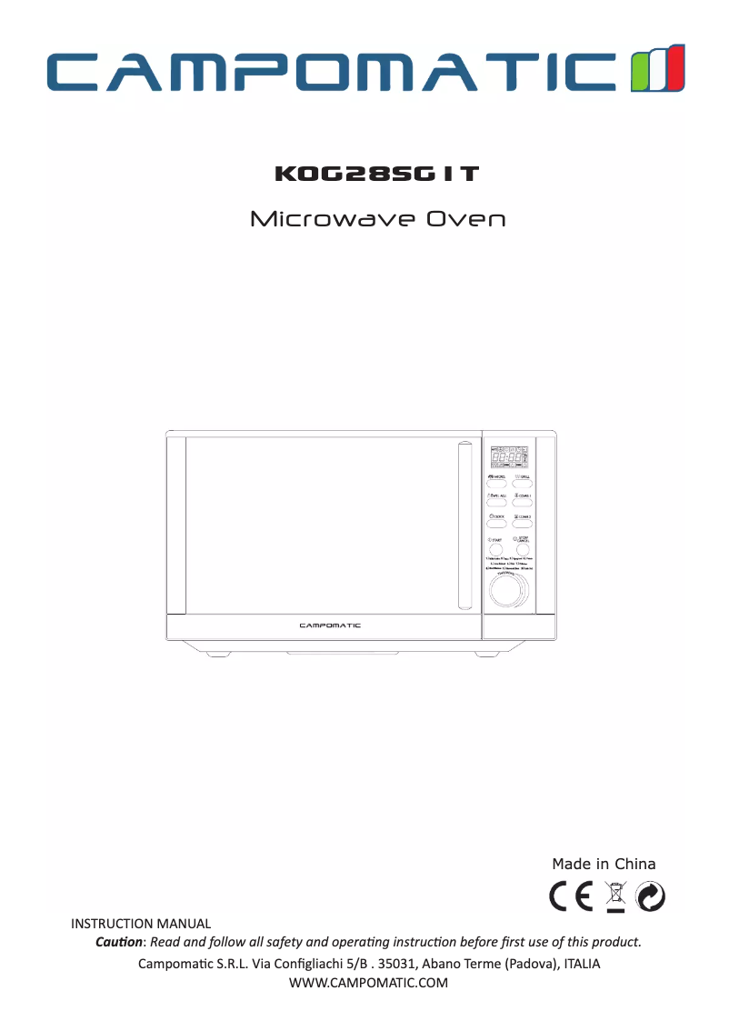 Image de la première page du manuel de l'appareil KOG28SGIT