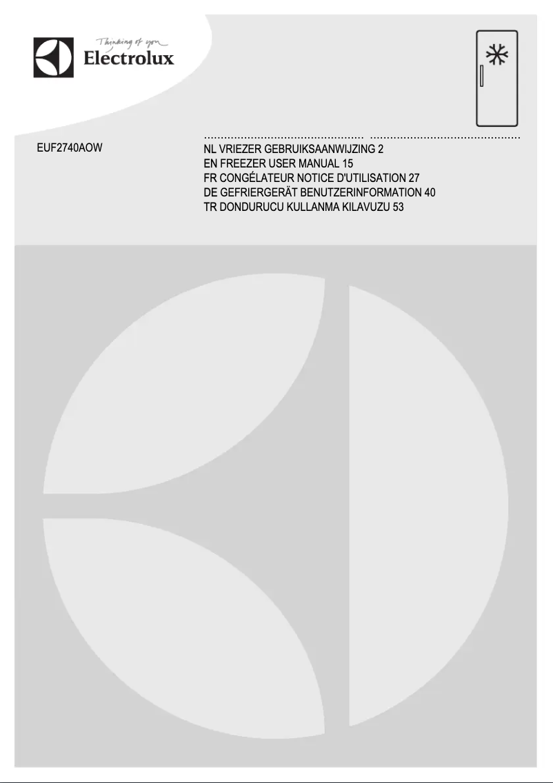 Page 1 de la notice Manuel utilisateur Electrolux EUF2740AOW